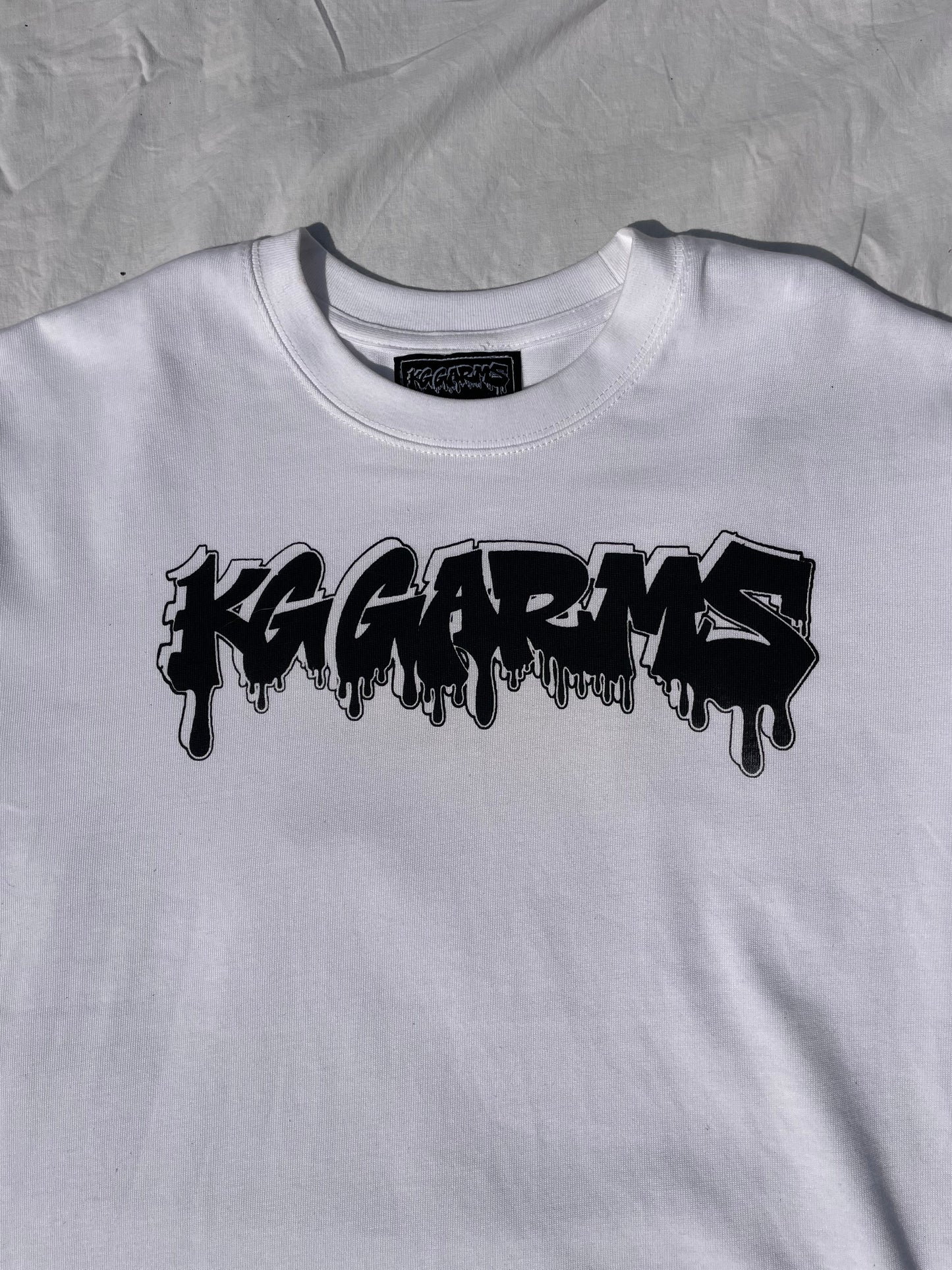 WHITE OVERSIZED GRAFFITI TEE - THE MESSAGE