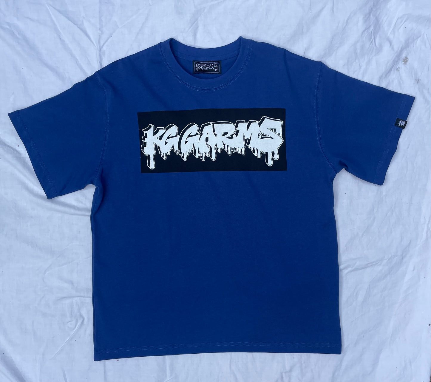 BLUE OVERSIZED GRAFFITI TEE - THE HEADLINE