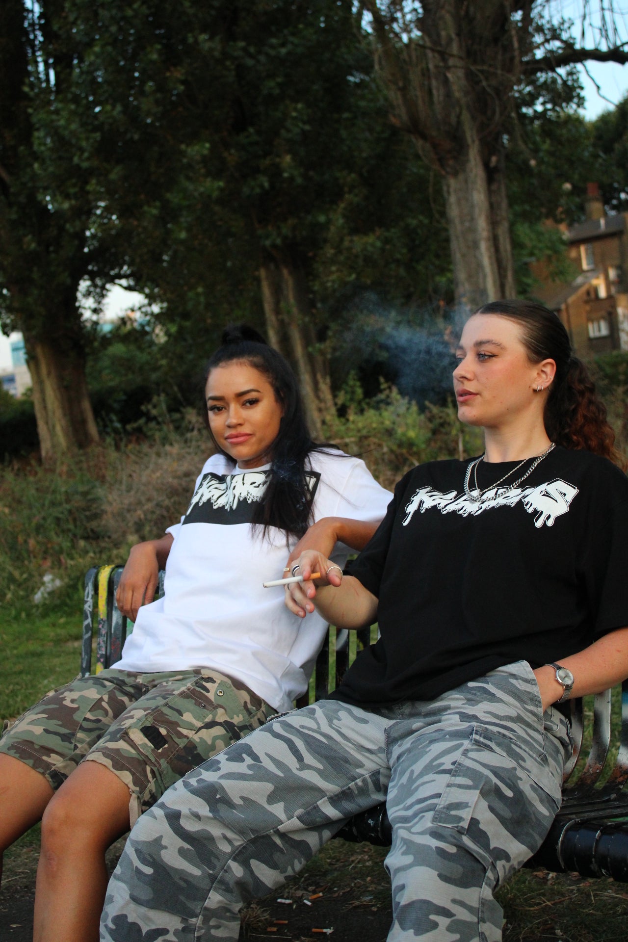 WHITE OVERSIZED GRAFFITI TEE - THE HEADLINE