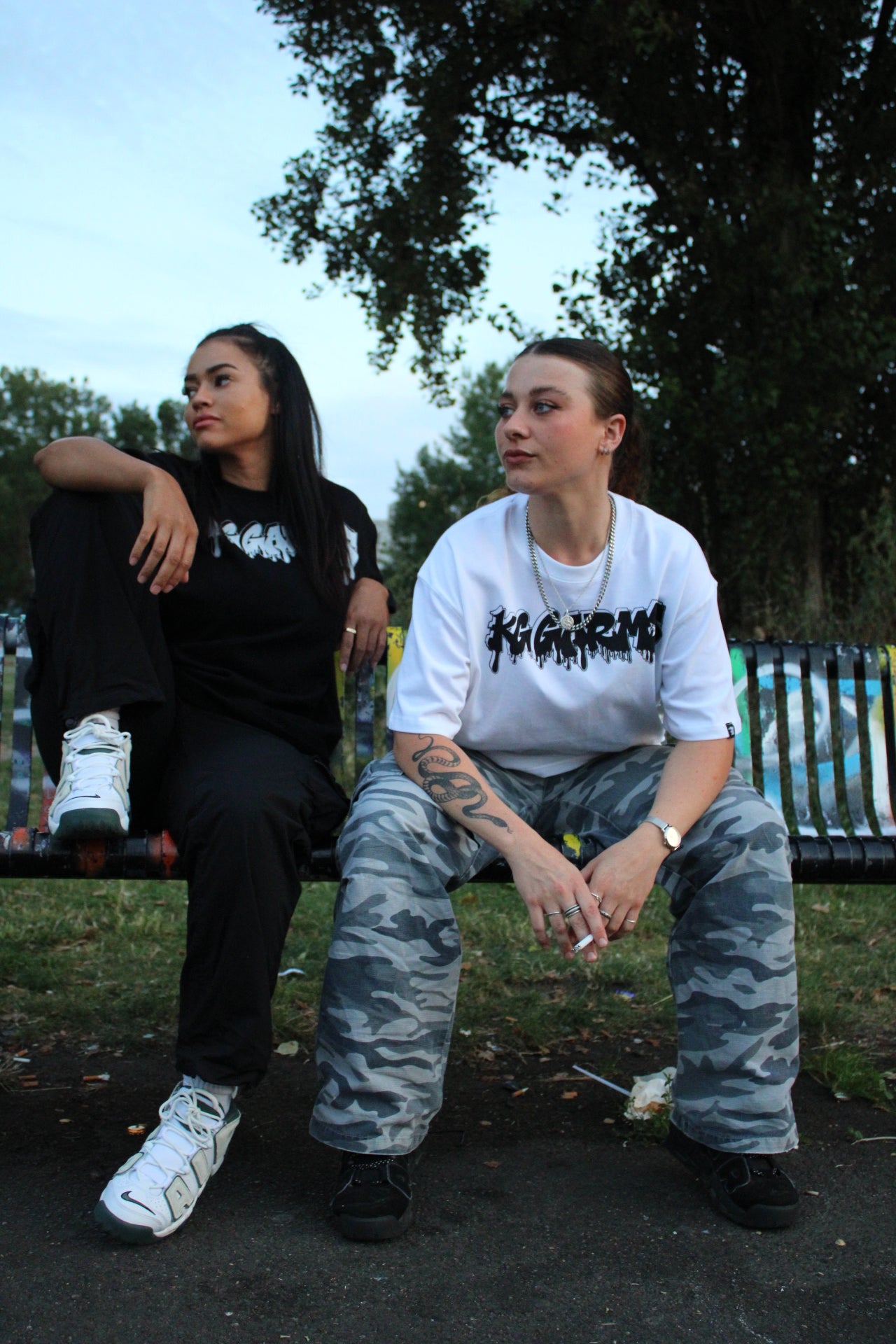 WHITE OVERSIZED GRAFFITI TEE - THE MESSAGE