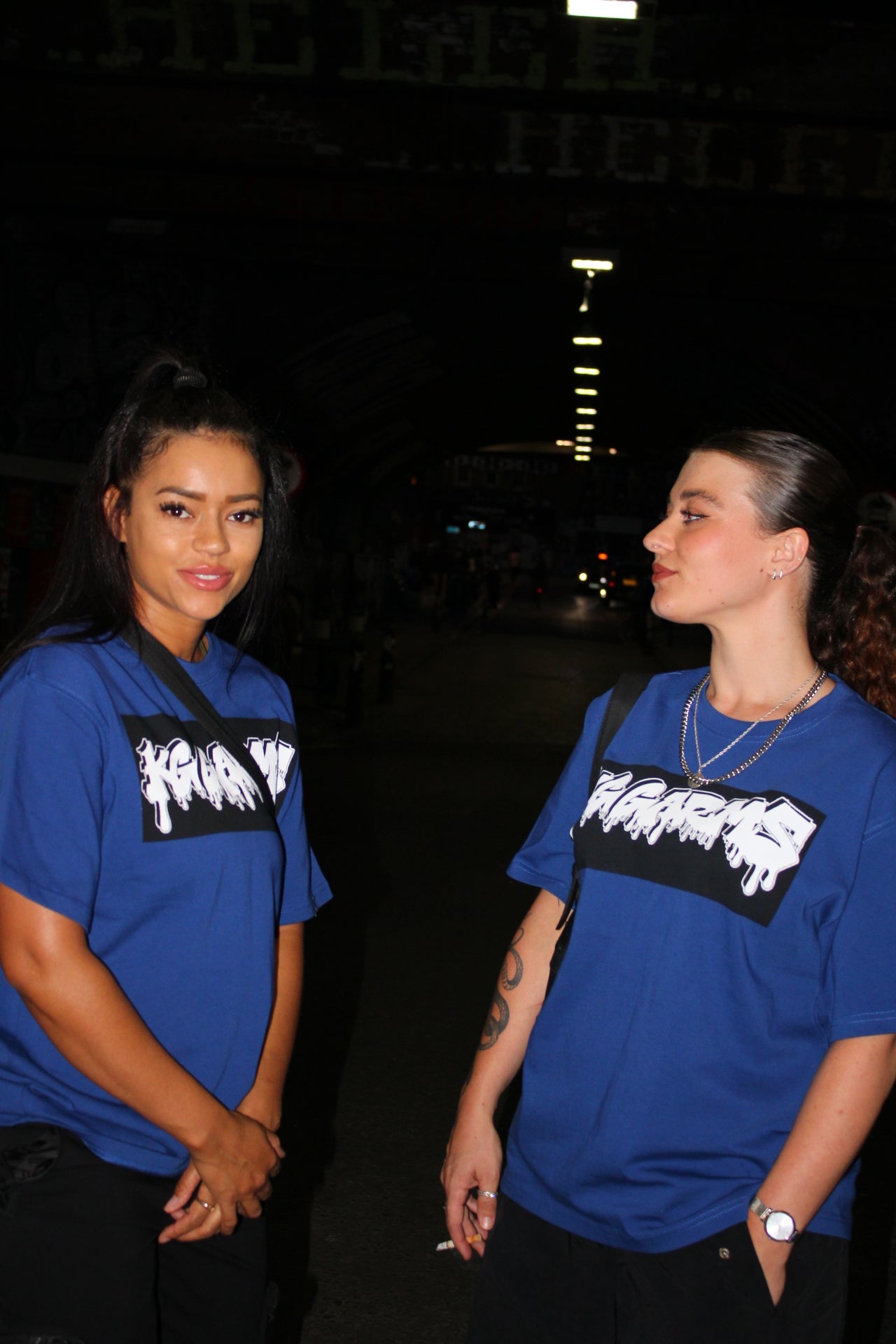 BLUE OVERSIZED GRAFFITI TEE - THE HEADLINE